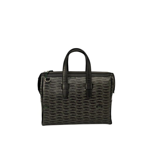 1250$ PINEIDER FIRENZE 1774 "New Empress" Calf PC Briefcase Bag Black / Green