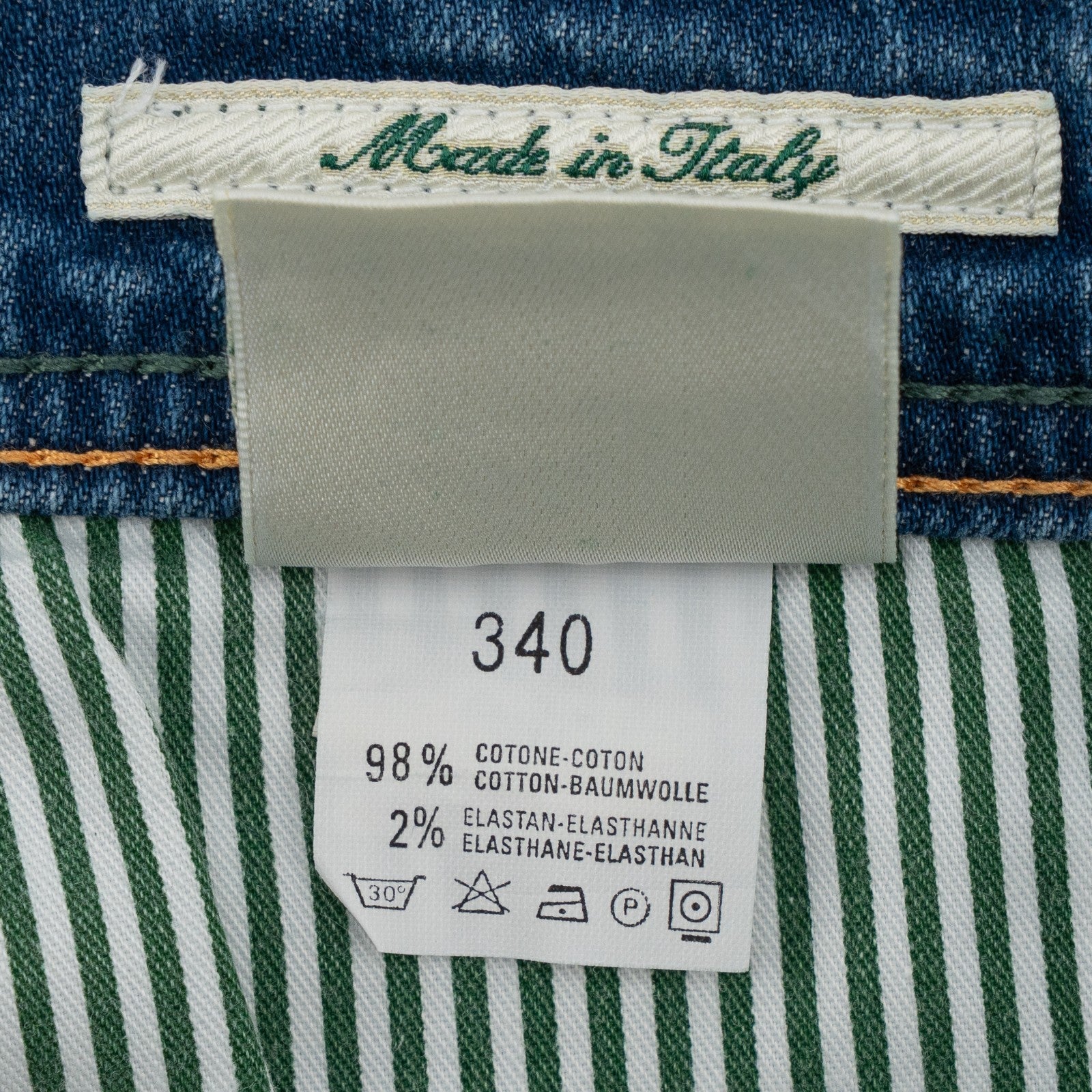 415$ LUIGI BORRELLI NAPOLI Blue Wash Denim Jeans Pant Cotton 33 US / 49 EU