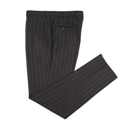 $6850 ISAIA NAPOLI "Gregorio" Dark Gray Suit Hand-Sewn Fine Wool Striped