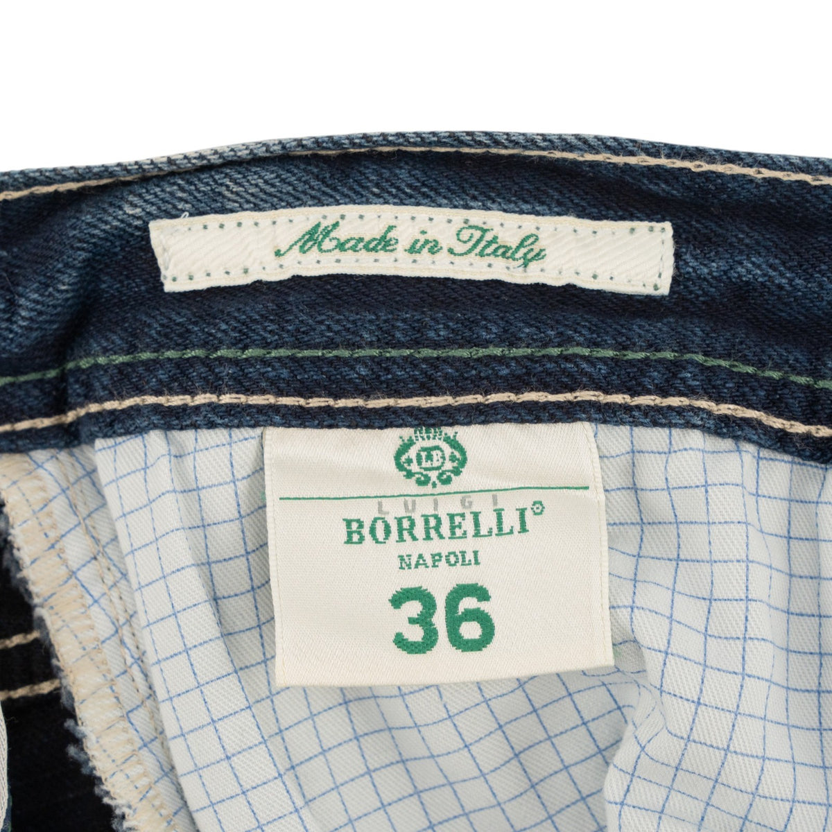 415$ LUIGI BORRELLI NAPOLI Washed Blue Denim Jeans Cotton 36 US / 52 EU