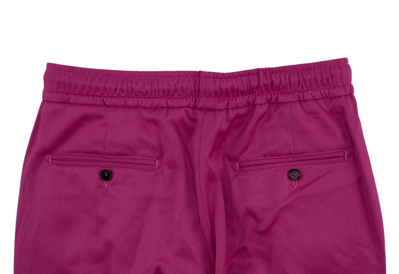 1250$ ISAIA NAPOLI Magenta Drawstring Pant Wool Wide Leg 32 US / 48 EU