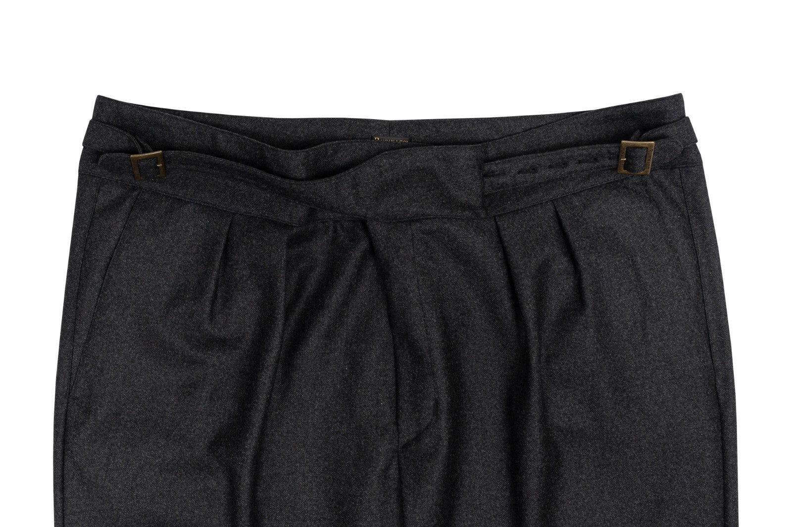 670$ RUBINACCI NAPOLI "Manny" Gray Flannel Wool High Rise Pant 40 US / 56 EU