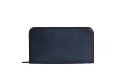 ARALDI MILANO 1930 Ocean Blue TAMPONATO Leather Clutch Bag Travel Wallet Handbag