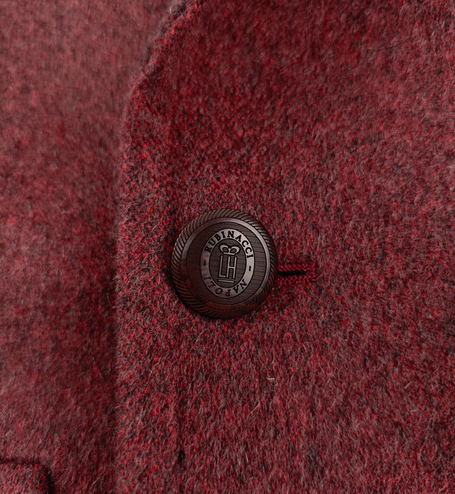 $3250 RUBINACCI NAPOLI Wine Caban Coat Jacket 100% Cashmere 42 US / 52 EU