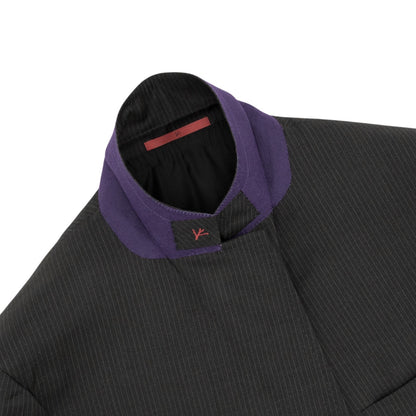 $6850 ISAIA NAPOLI "Capri" Charcoal Gray Suit Hand-Sewn Fine Wool Striped