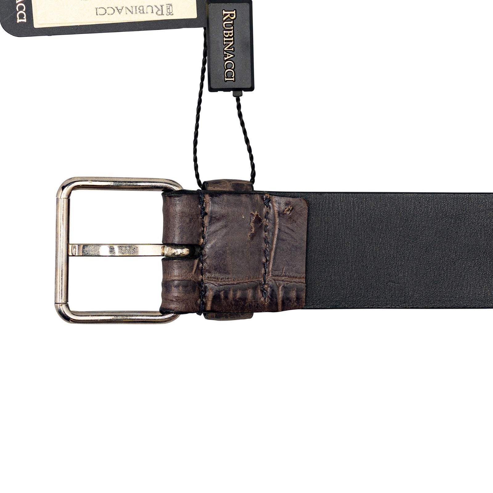 $1250 RUBINACCI NAPOLI Brown Handmade Belt 100% Real Alligator Size 105  ( L )
