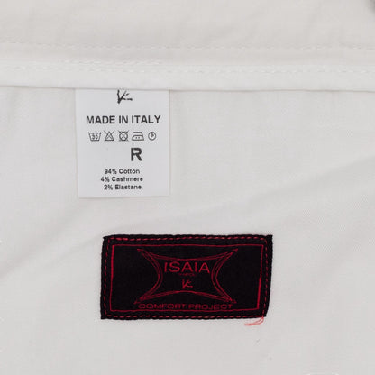 850$ ISAIA NAPOLI White 5 Pocket Pant Cashmere Cotton Slim Fit - Made in Italy