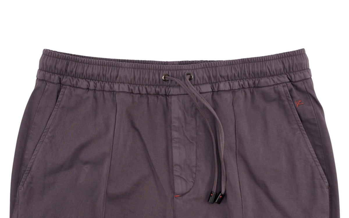 1290$ ISAIA NAPOLI Plum Drawstring Pant Cotton Cashmere Regular 36 US / 52 EU