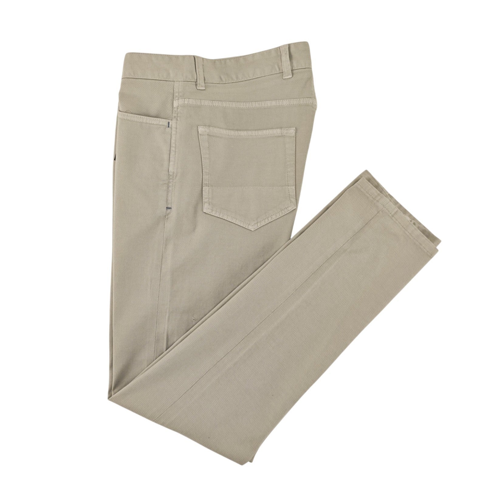 750$ ISAIA NAPOLI Beige 5 Pockets Casual Pant Twill Cotton 34 US / 50 EU R