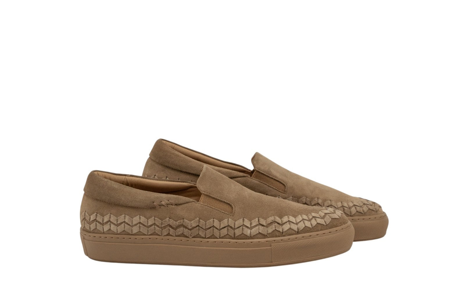 1050$ GIORGIO ARMANI Sneaker Shoes Slip-On Beaver Woven Suede 10 UK  11 US 44 IT