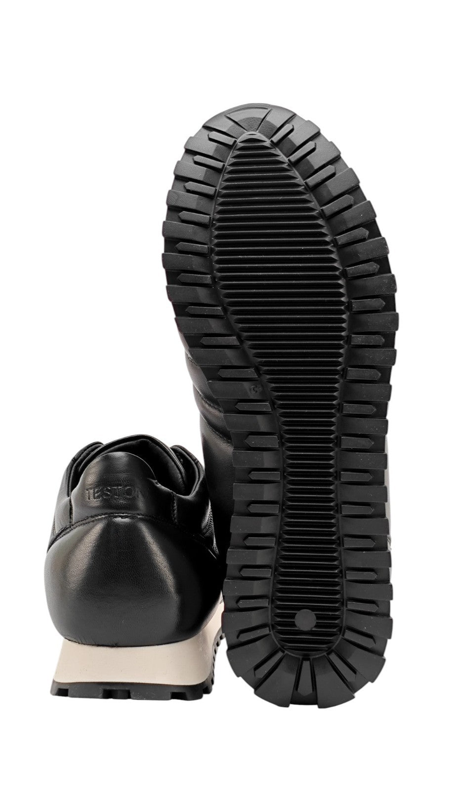 $850 TESTONI BOLOGNA Black Padded Sneaker Shoes Sport Nappa