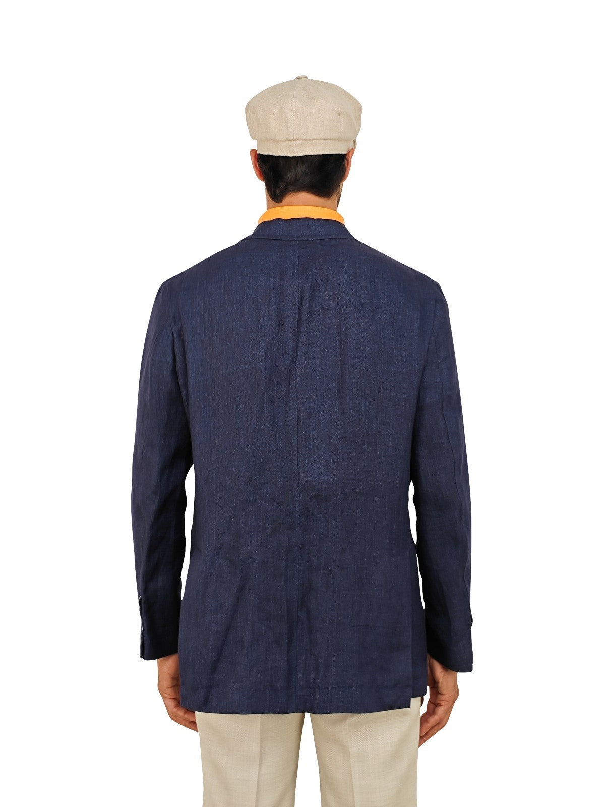 $1650 RUBINACCI NAPOLI Blue Unlined Jacket Sport Coat  100% Linen 42 US 52 EU