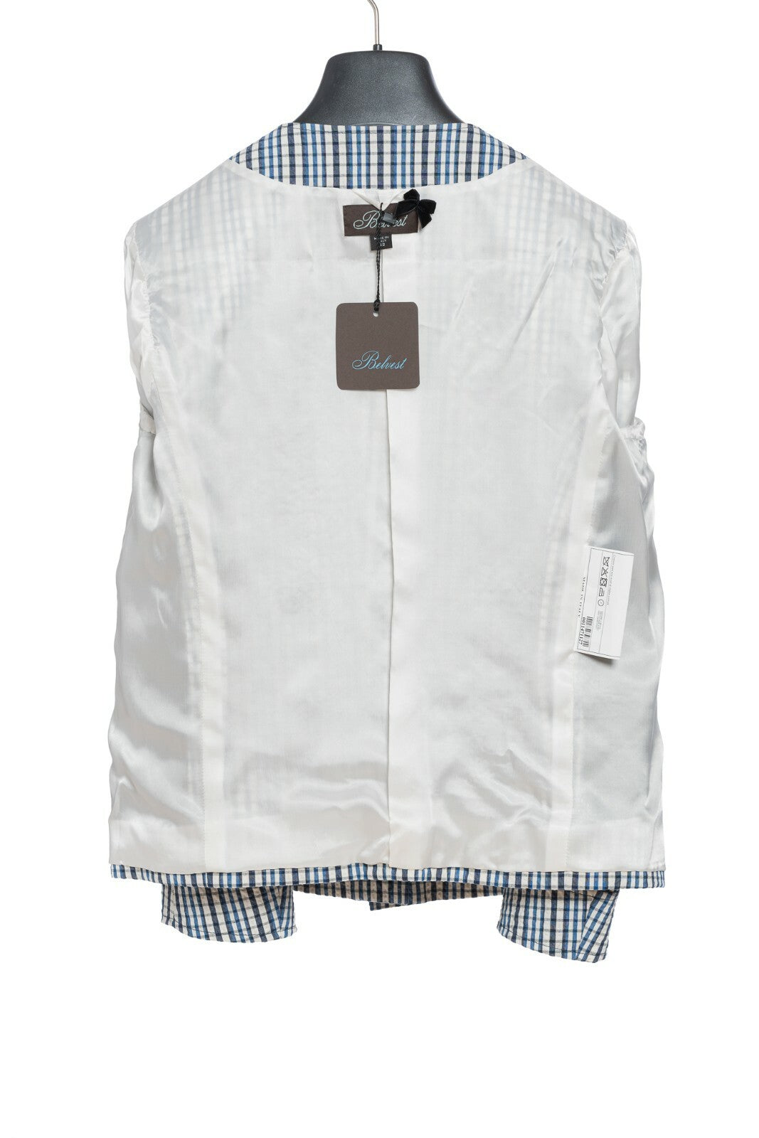 1650$ BELVEST Cotton Checks Seersuker Woman Blazer Jacket 42 IT / 6 US / 38 FR