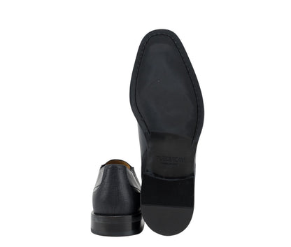 1400$ TESTONI Slip On Shoes Lux Calf+Saffiano Calf Blue Navy 8 UK / 9 US / 42 IT