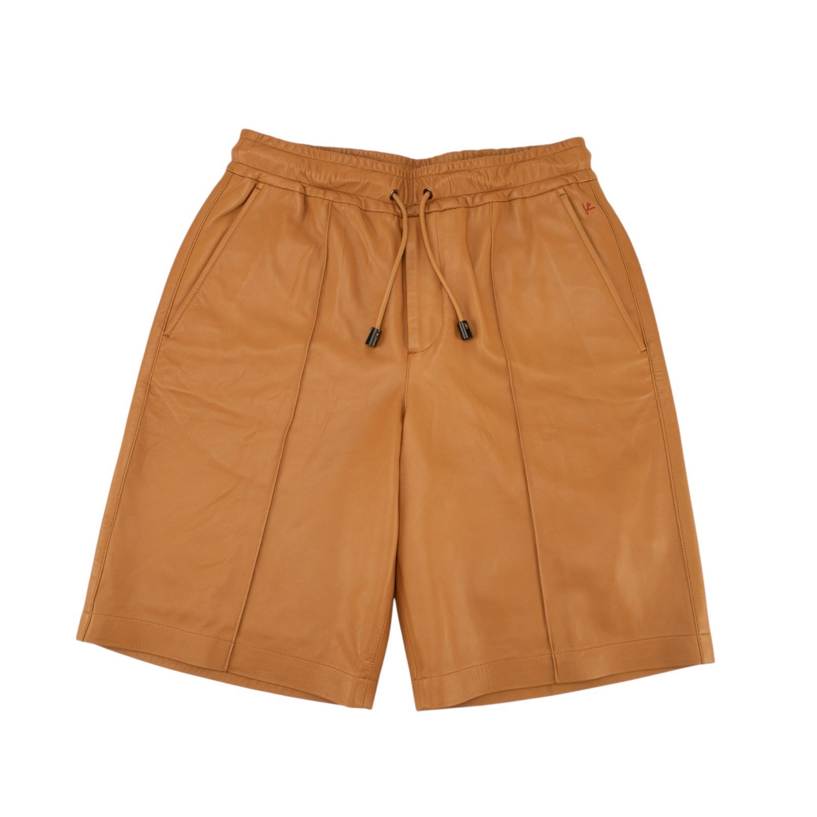 2950$ ISAIA Whisky Drawstring Short Pant Soft Lambskin Leather 32 US / 48 EU R
