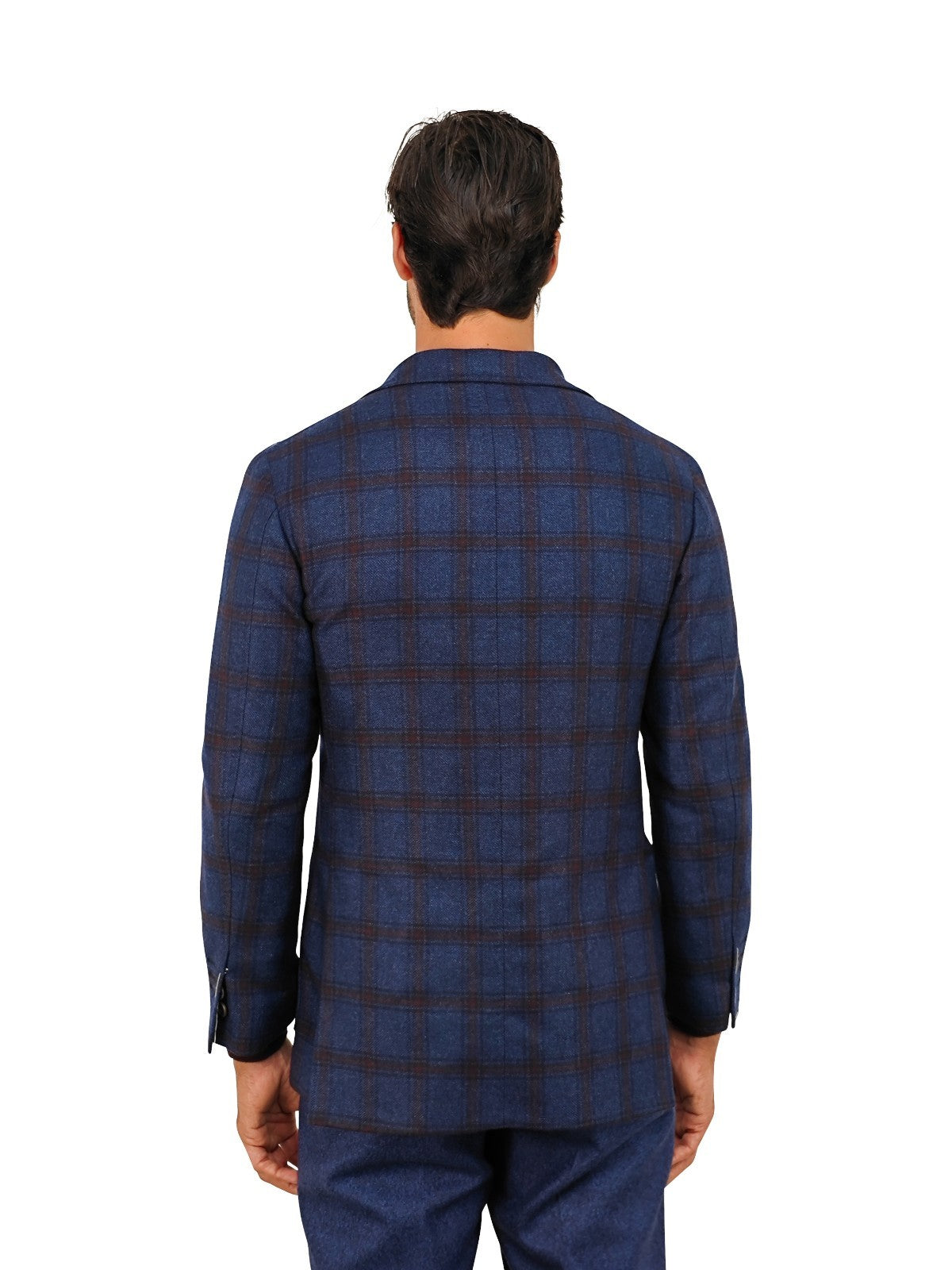 $2200 RUBINACCI NAPOLI Blue Checks Jacket Sport Coat 100% Cashmere