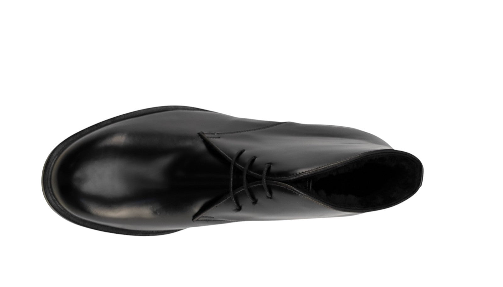 1450$ TESTONI Black Desert Boot Shoes Calf + Fur Lining  8 UK / 9 US / 42 IT