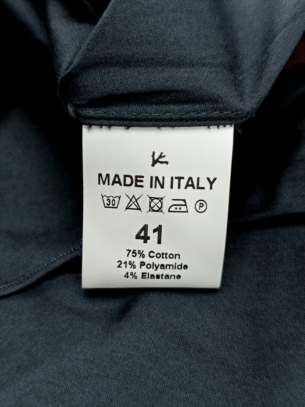 780$ ISAIA "Mix" Comfort Blue Navy Solid Dress Shirt Fine Cotton Stretch 16 - 41