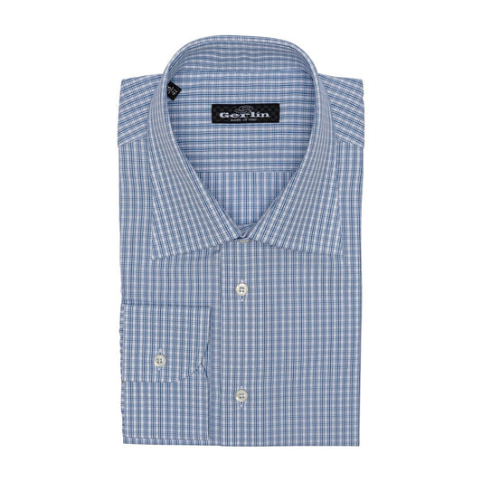 690$ LUXURY GERLIN Shirt Blue Check THOMAS MASON Cotton 16 - 41 2I BIJAN