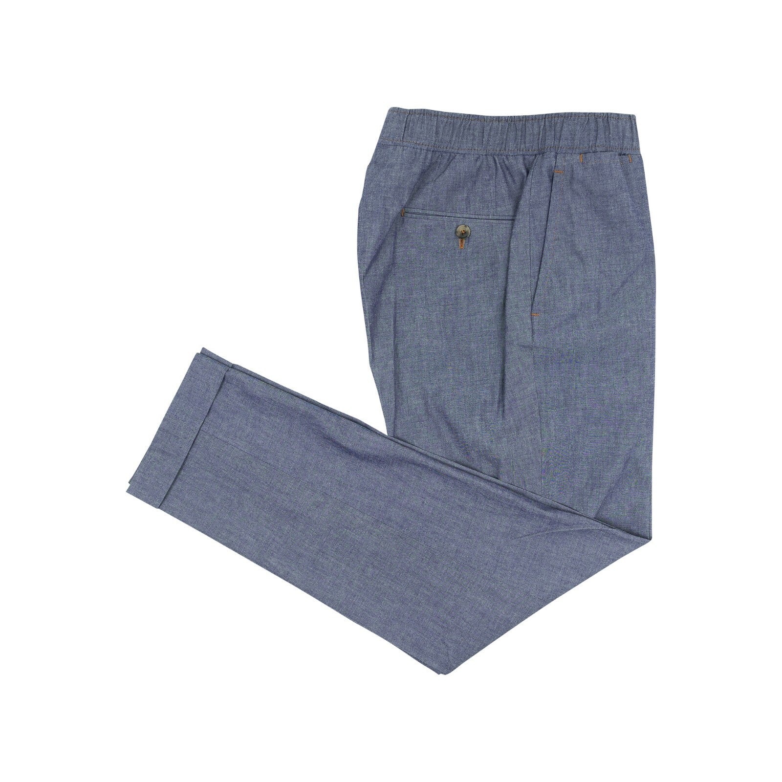 850$ ISAIA NAPOLI Blue Indigo Elastic Waist Trousers Pant Cotton 34 US / 50 EU