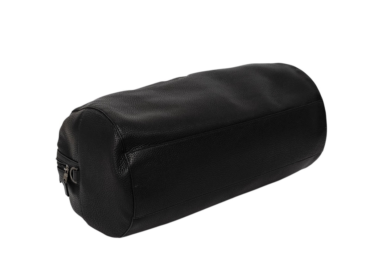 1950$ PINEIDER FIRENZE "Bottolato" Grain Calf Shoulder Travel Duffle Bag Black