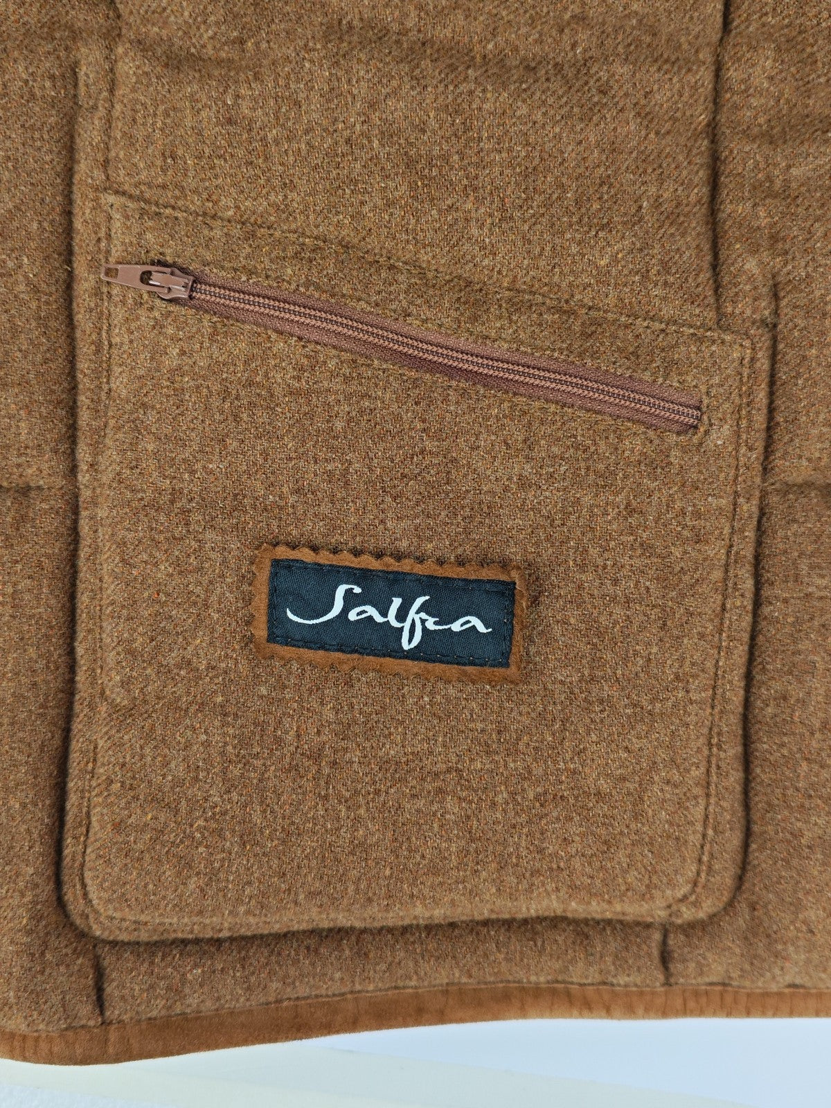 SALFRA Brown Suede Leather Jacket Coat Cashmere Lined Made Italy 40 US / 50 IT