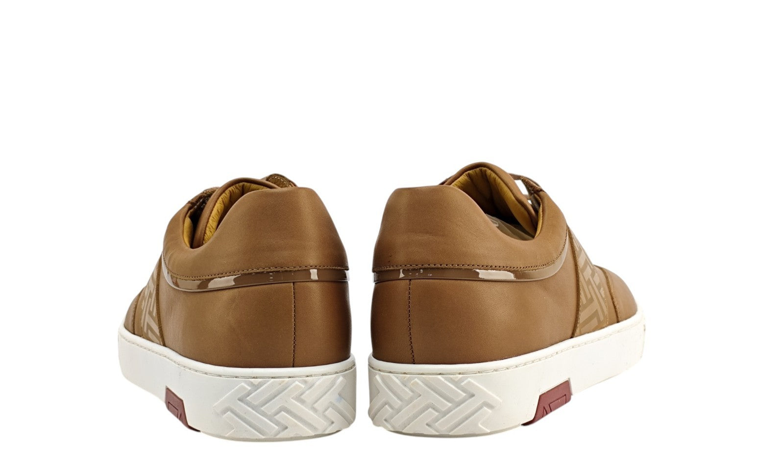 850$ TESTONI "Ravenna" Sneaker Shoes Interlocking Calf Brown 8 UK / 9 US / 42 IT
