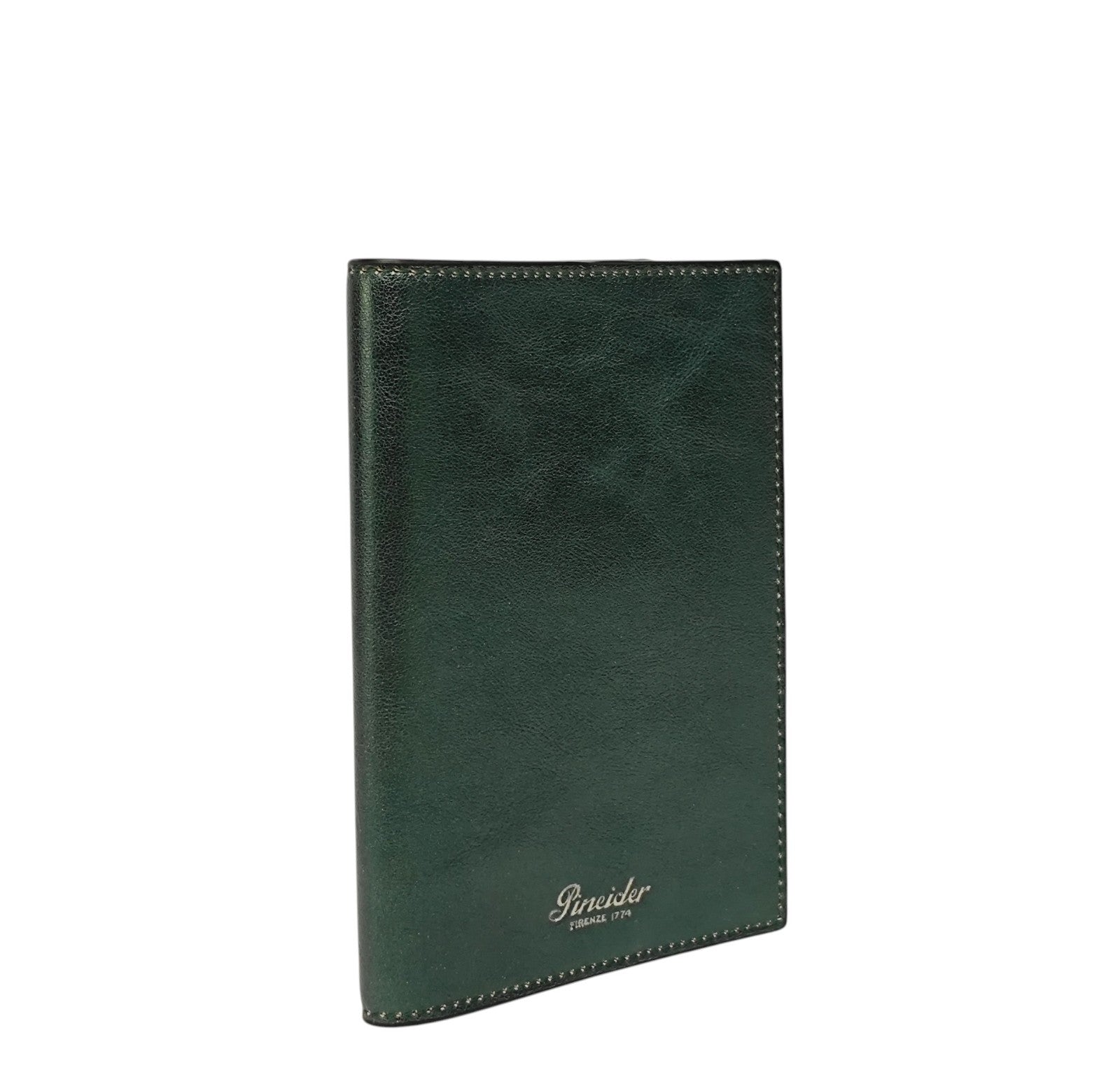 220$ PINEIDER FIRENZE 1774 "Metro Smooth" Passport Holder Calf Laminated Green