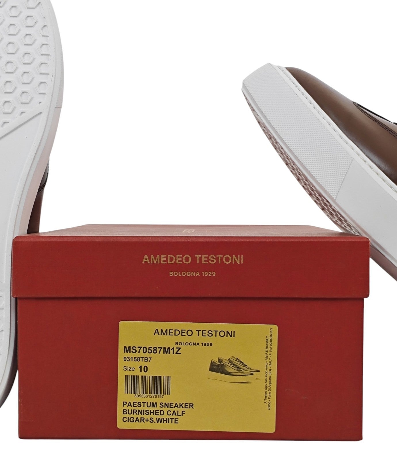 950$ TESTONI "Paestum" Brown Sneaker Burnishe Calf + Suede  10 UK  11 US  44 IT