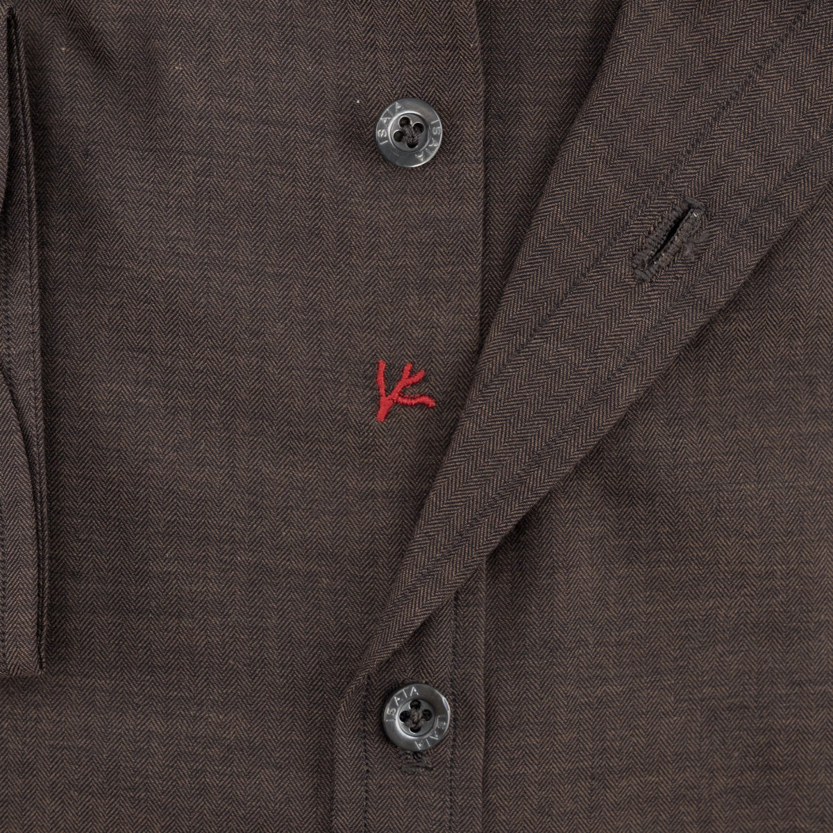 780$ ISAIA "Mix" Hand-Sewn Dress Shirt Brown Cotton 15.75 - 40