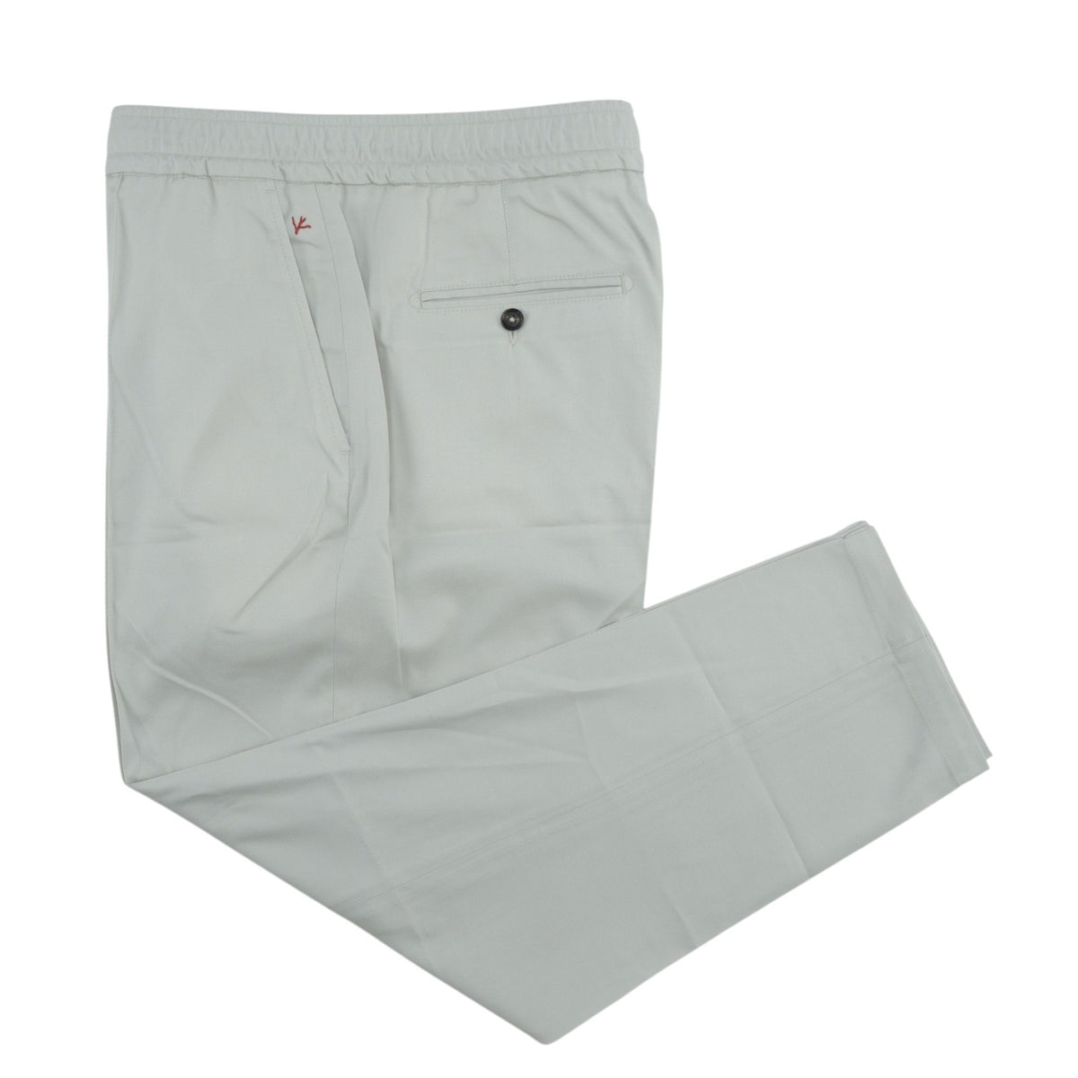 1350$ ISAIA NAPOLI Ice Grey Drawstring Pant Wool Cotton 42 US / 58 EU