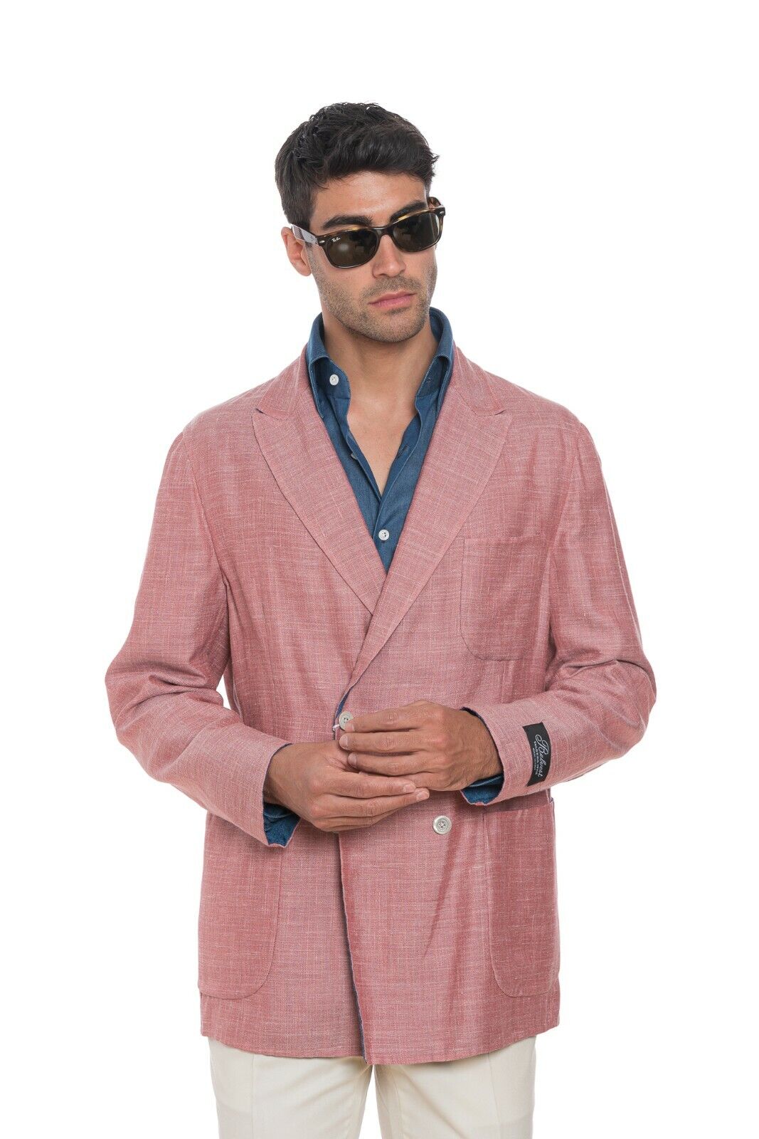 2380$ BELVEST Reversible Jacket Wool Silk Linen Blue / Pink 40 US / 50 EU  8R