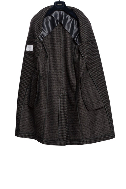 $2400 BOGLIOLI MILANO Grey Coat K.Jacket Houndstooth Heavy Wool 40 US / 50 EU