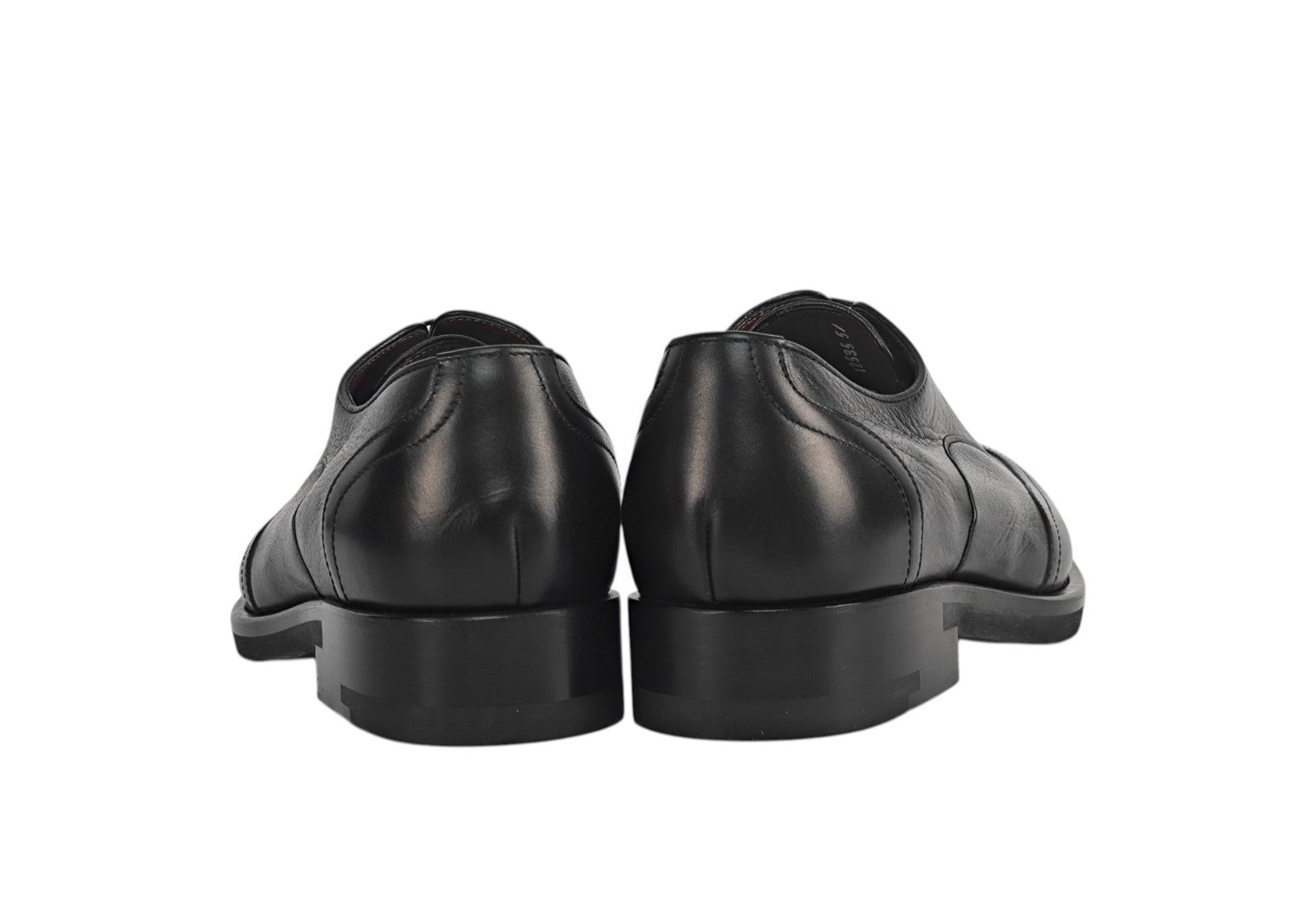 1300$ TESTONI Black Oxford Shoes Deerskin Leather 5.5 UK  / 6.5 US / 39.5 IT