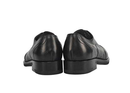 1300$ TESTONI Black Oxford Shoes Deerskin Leather 5.5 UK  / 6.5 US / 39.5 IT