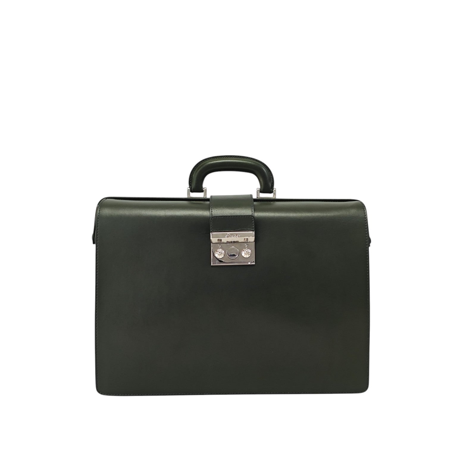 1520$ PINEIDER "Metro Smooth" Calf Diplomatic Briefcase Work Doctor Bag Green