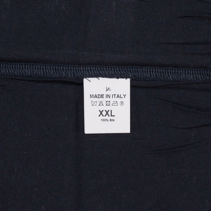 980$ ISAIA NAPOLI Blue Midnight T-Shirt Short Sleeve Jersey 100% Silk Size XXL