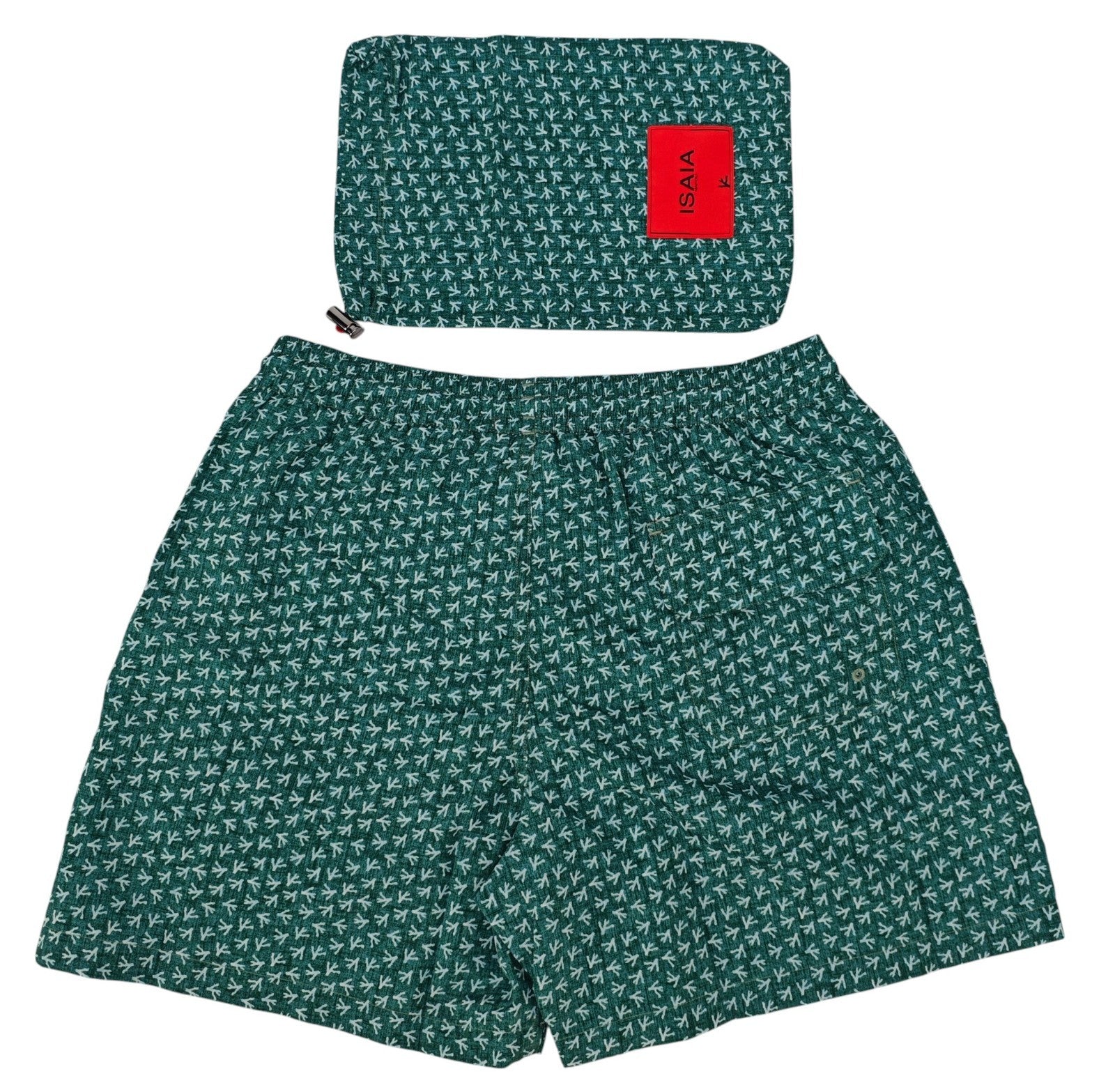 395$ ISAIA NAPOLI Blue Printed Swimsuit Swim Trunks whit Drawstring Waist