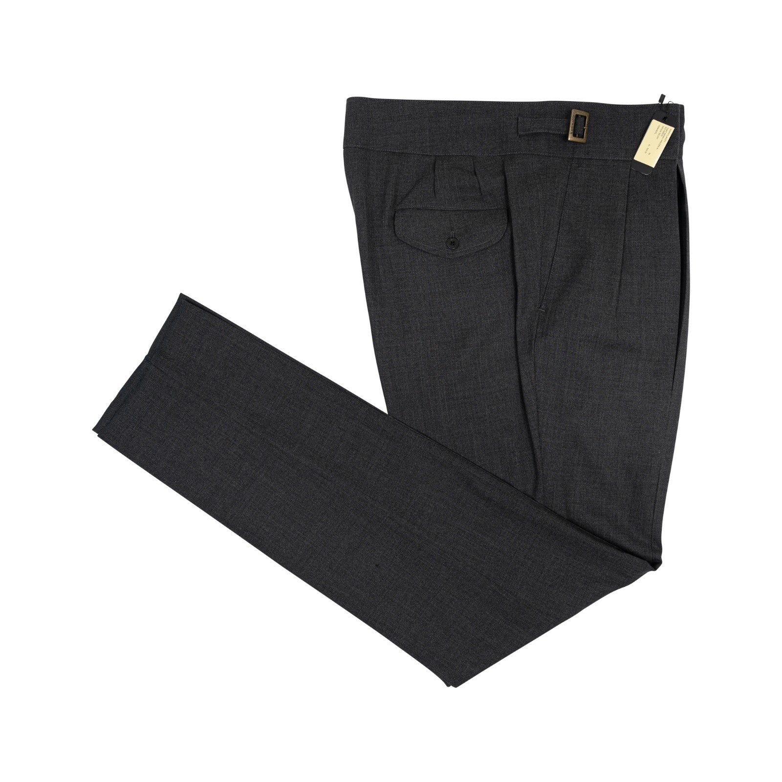670$ RUBINACCI NAPOLI "Manny" Gray Wool High Rise Pant Gurkha 38 US / 54 EU