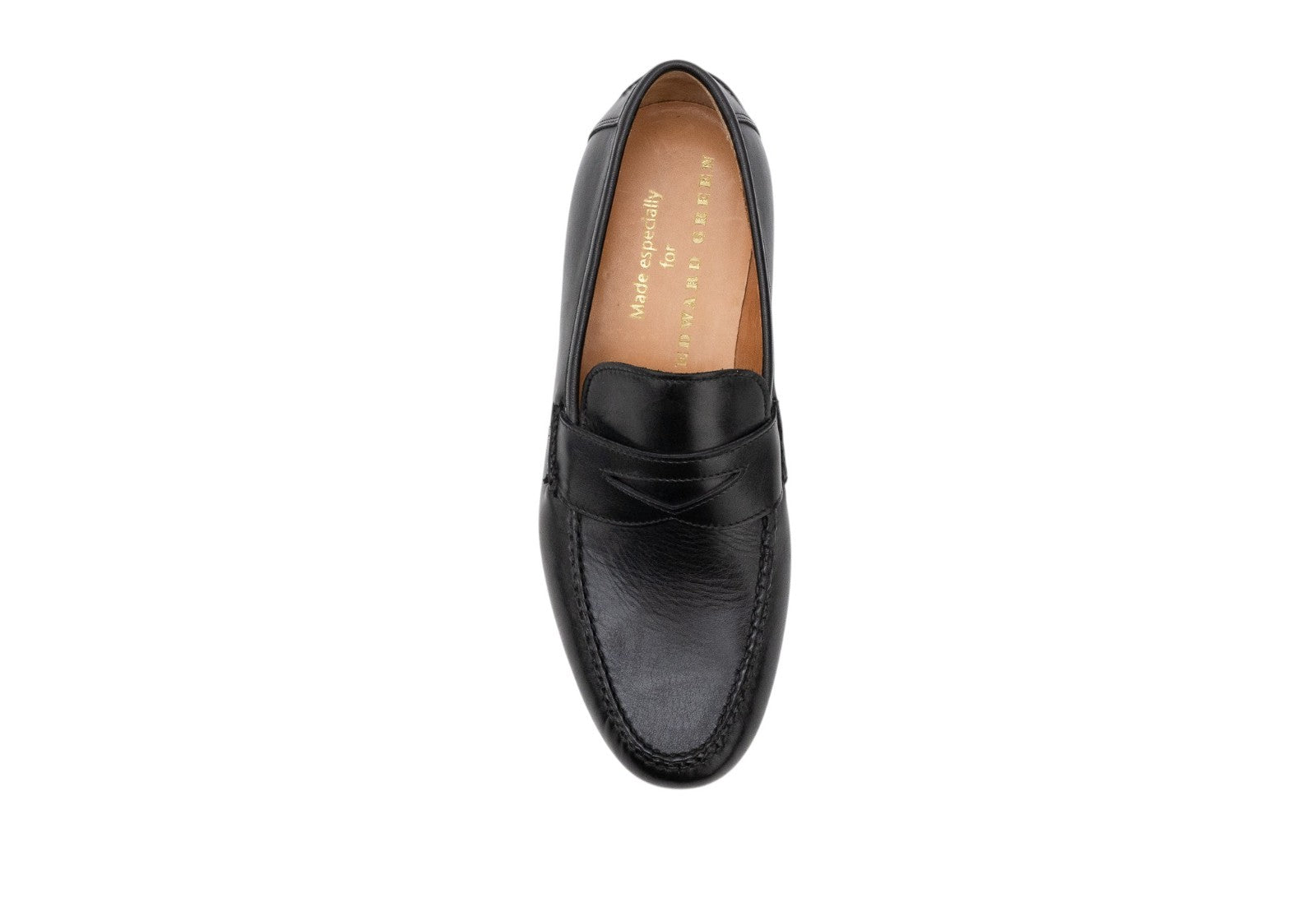 1655$ Luxury EDWARD GREEN Leather Penny Loafer Shoes Handmade Blue Navy