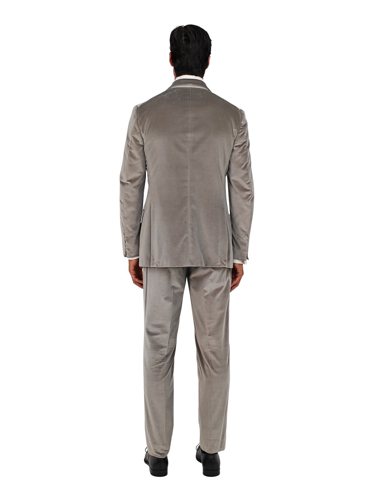 $6500 ISAIA NAPOLI "Amalfi" Gray Hand-Sewn Suit Velvet Cotton