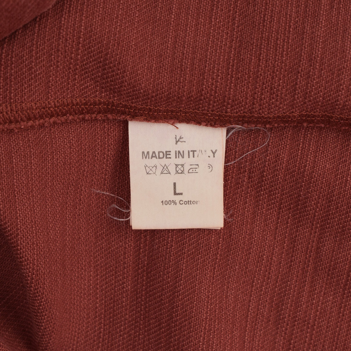 $1350 ISAIA NAPOLI Red Hand-Sewn Overshirt Jacket Cotton Size L - Made in Italy