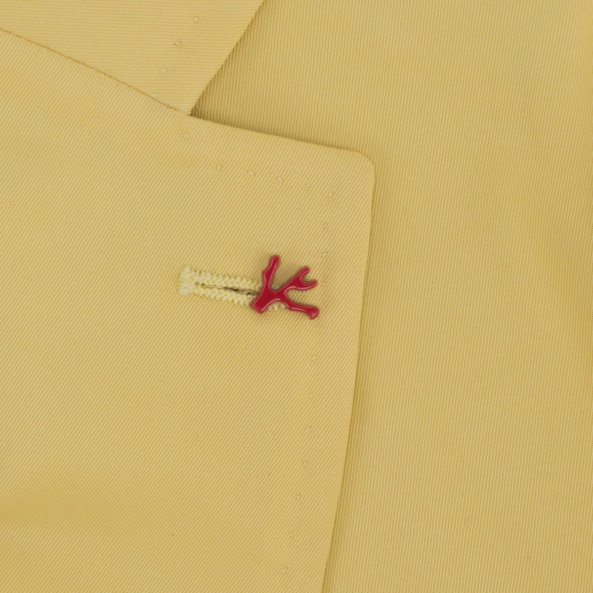 $5100 ISAIA NAPOLI "Capri" Yellow Hand-Sewn Suit Cotton  36 US / 46 EU 8R