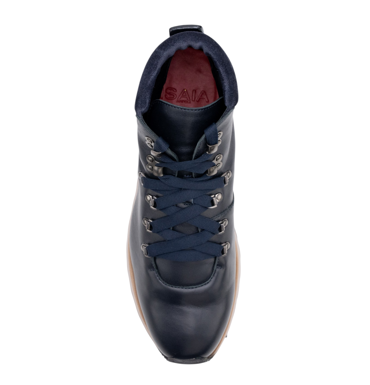 ISAIA NAPOLI Navy Suede Calfskin Leather Hiking Boots Shoes 9 UK / 10 US / 43