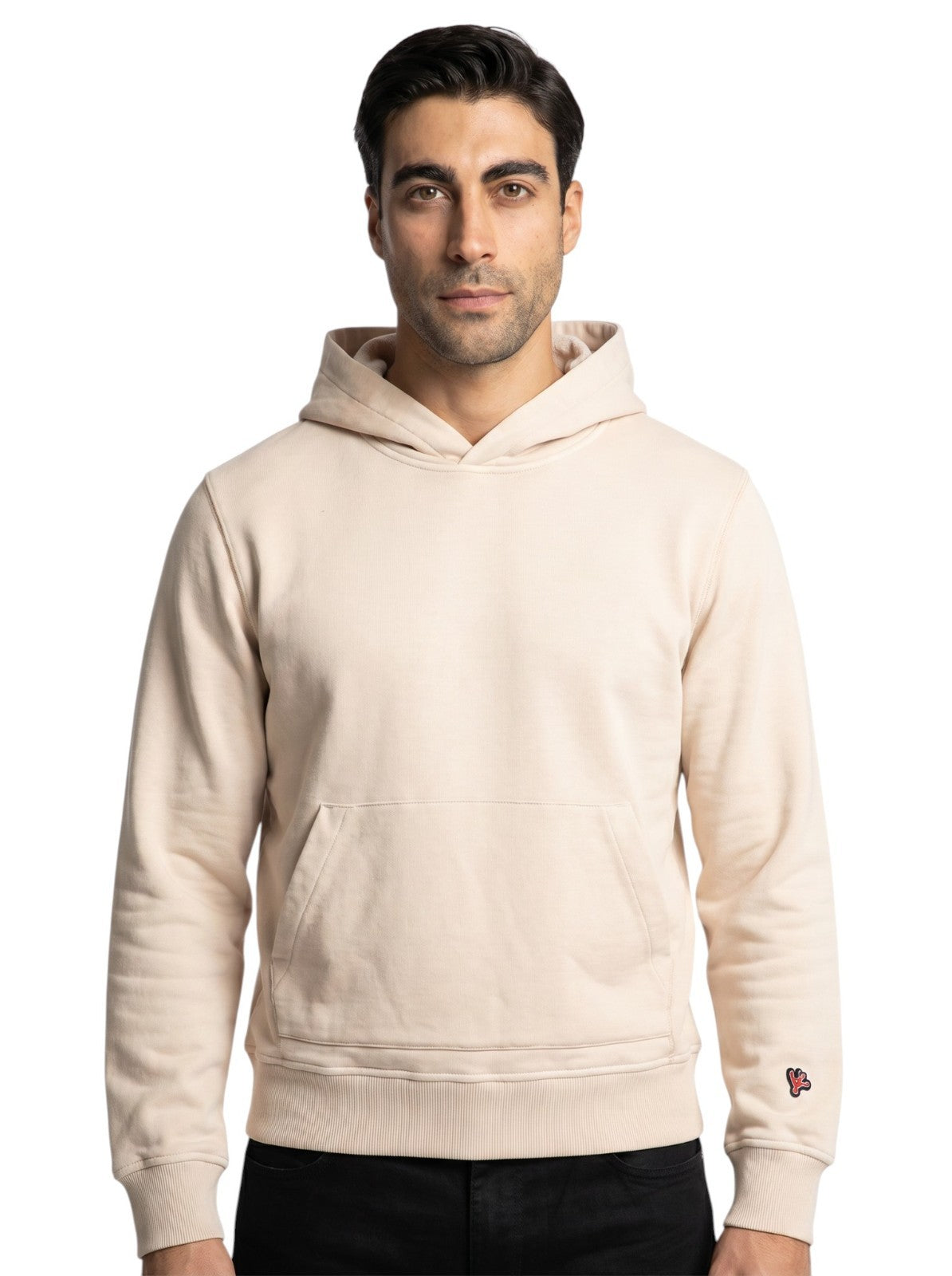 $1250 ISAIA NAPOLI "Logo Patch" Light Pink Hooded Track Jacket Cotton Size M