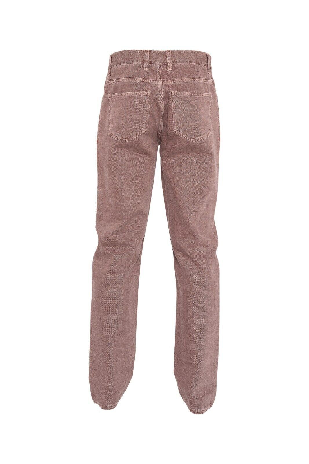 690$ ISAIA "Barchetta Denim" Trouser Pant Drill Dyed Cotton Pink