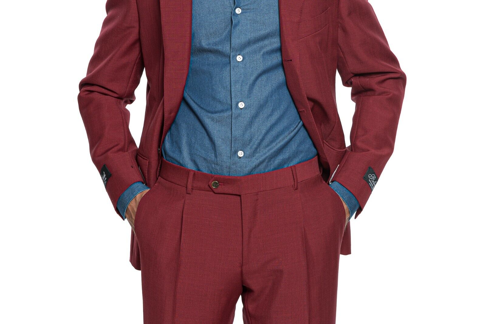 $3250 Belvest Red Pompeian Suit Mohair & Wool 40 US / 50 EU 7R JACKETINTHEBOX