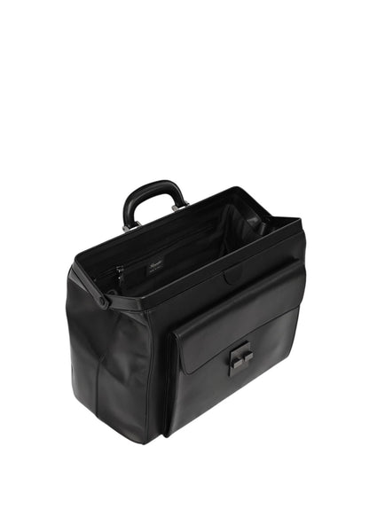 1450$ PINEIDER FIRENZE 1774 Grained Calf Work Doctor Bag Laptop Black