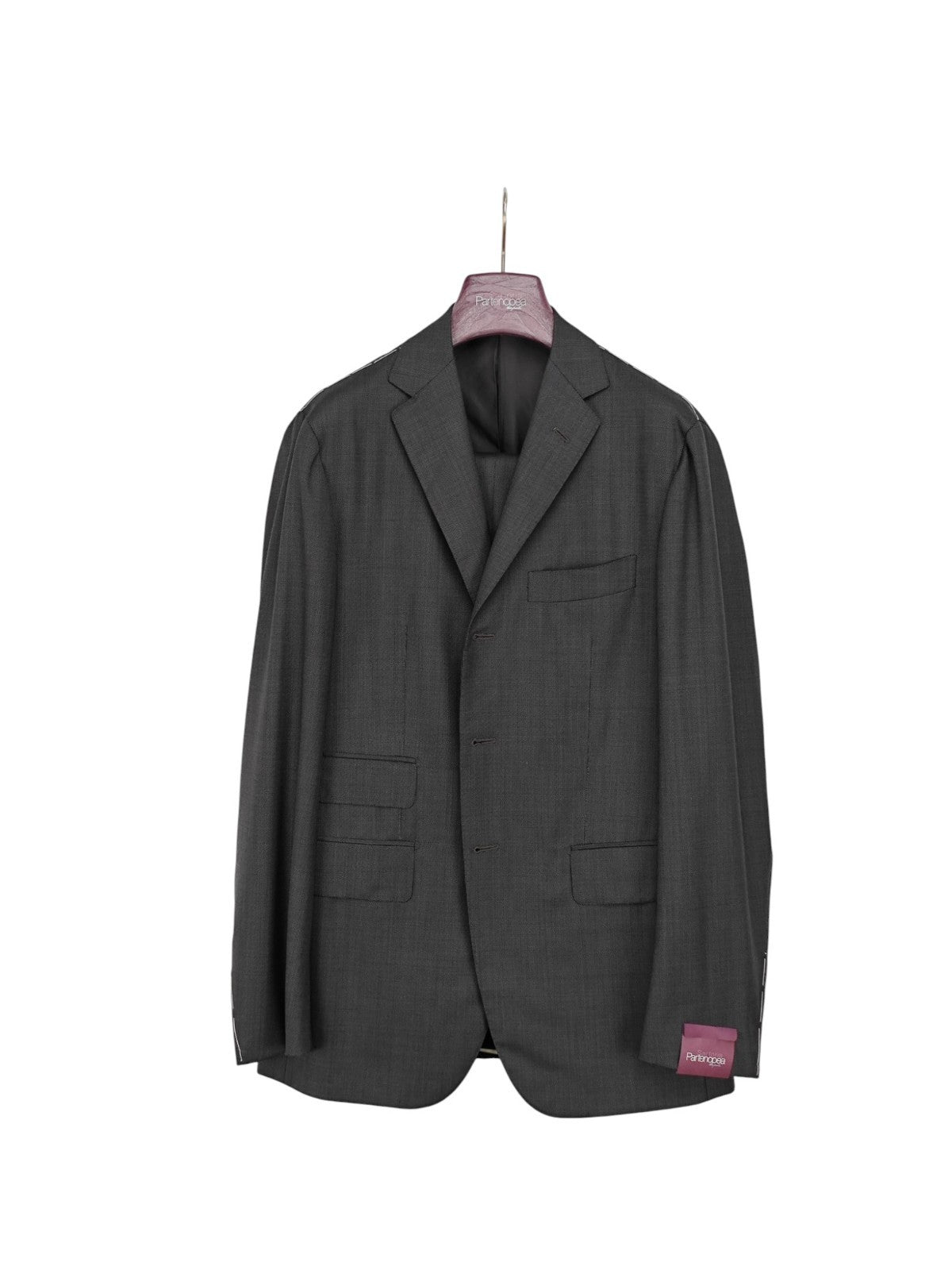 $2500 SARTORIA PARTENOPEA NAPOLI Handmade Gray Suit Wool 140's  38 US / 48 EU 7R