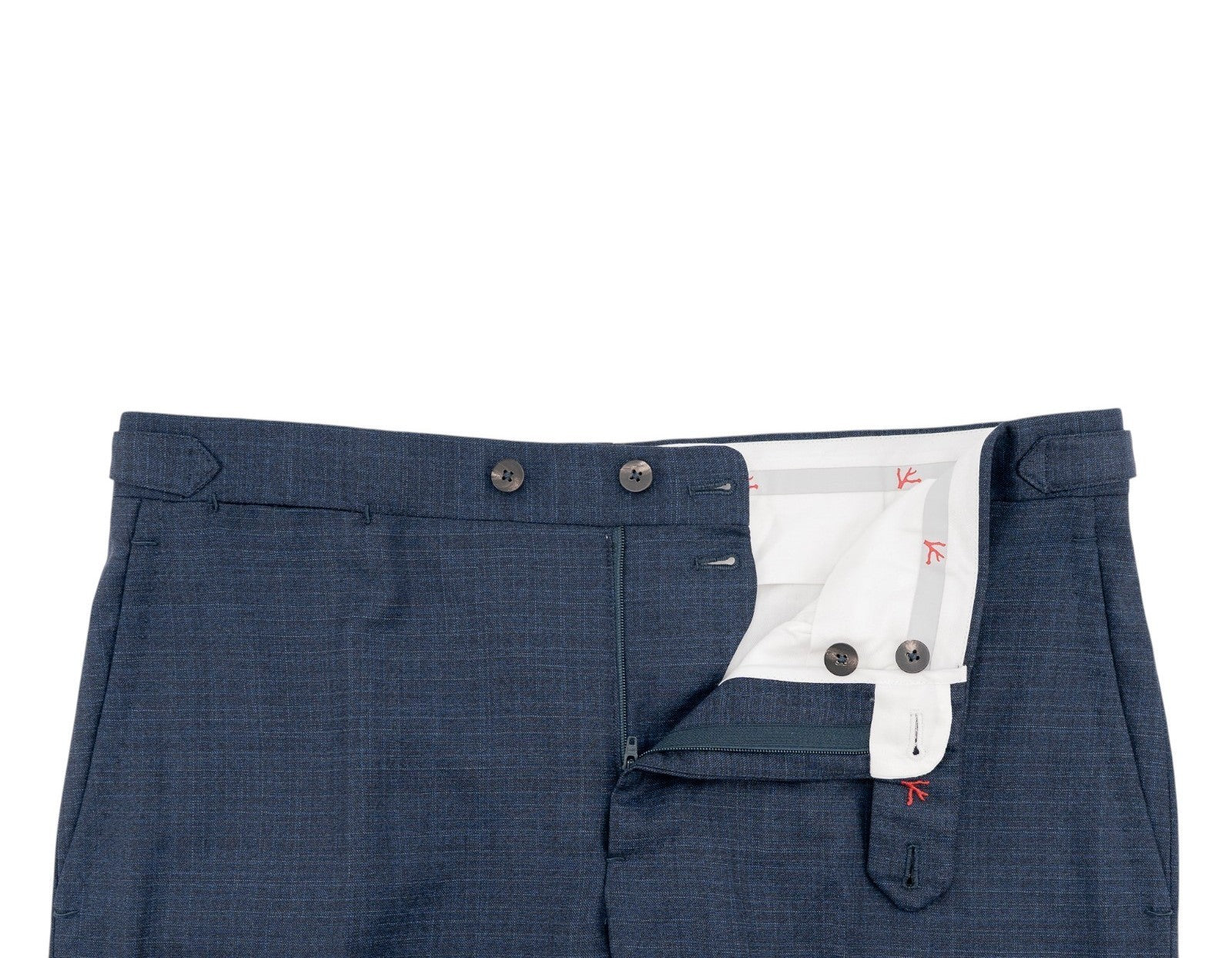 1550$ ISAIA Hand-Sewn Tapered Dress Pant Fine Wool Blue 36 US / 52 EU